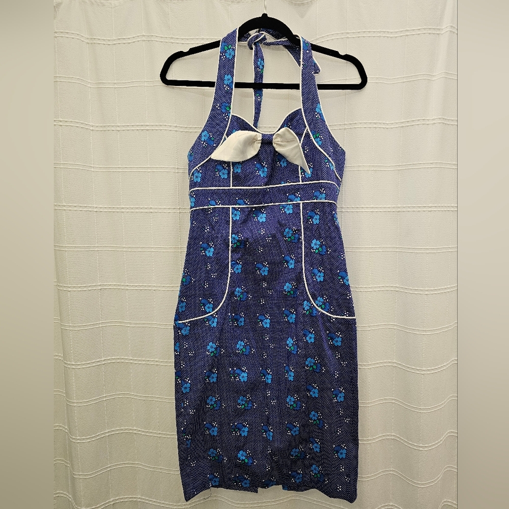 SOLD | Voodoo Vixen Blue Floral Backless Dress